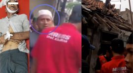 Dalam lingkaran diduga Abah S yang meminta oknum Madas eksekusi rumah kakek Sugianto 
