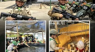 Belajar dari Prajurit, Siswa SD QISMu Kenal Disiplin dan Ketahanan Pangan